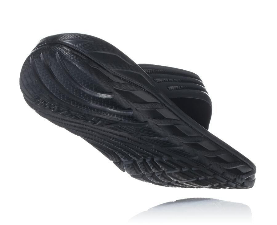 Hoka One One Sandals Mens Black - ORA Recovery Flip - 38420FPWA